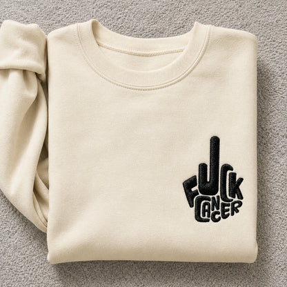 Bold Statement Embroidered Unisex Crewneck Sweatshirt, Pink Ribbon Awareness Gift