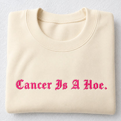 Personalized Sassy Pink Ribbon Quote Embroidered Unisex Crewneck Sweatshirt, Awareness Gift