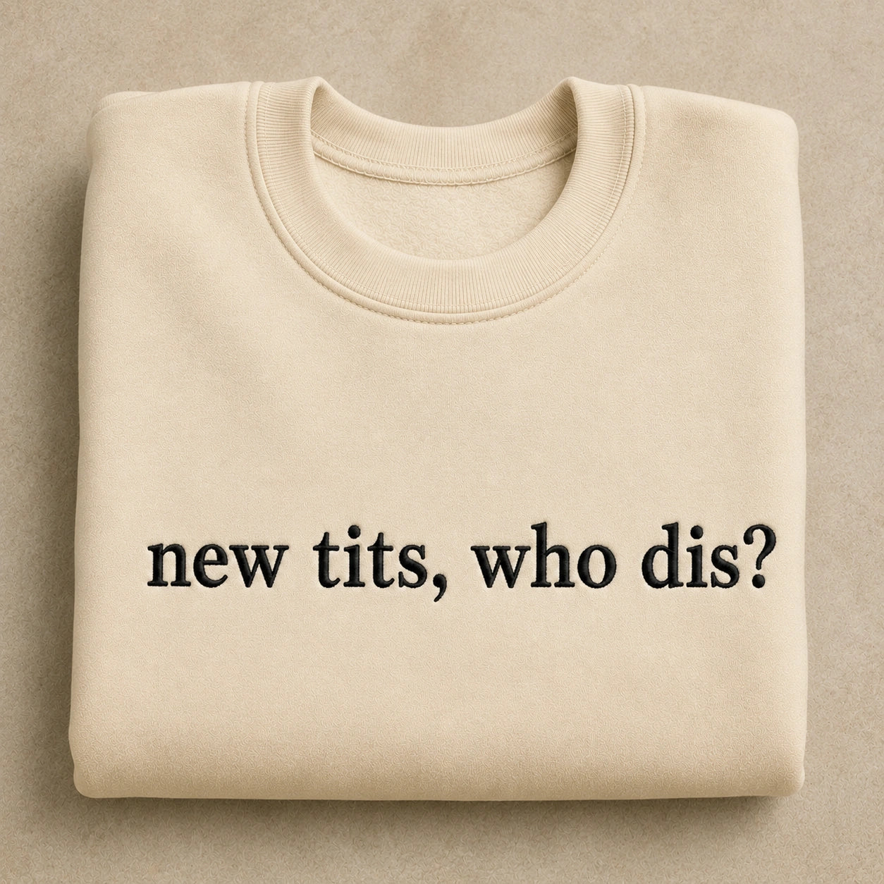 Who Dis? Embroidered Unisex Crewneck Sweatshirt, Pink Ribbon Awareness Gift