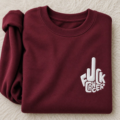 Bold Statement Embroidered Unisex Crewneck Sweatshirt, Pink Ribbon Awareness Gift