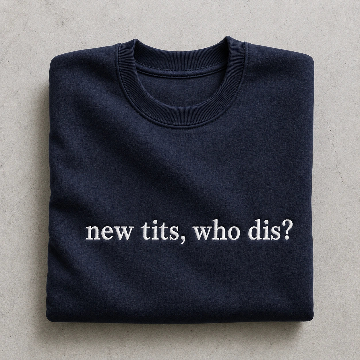 Who Dis? Embroidered Unisex Crewneck Sweatshirt, Pink Ribbon Awareness Gift