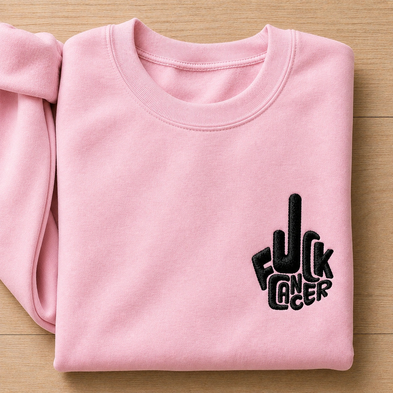Bold Statement Embroidered Unisex Crewneck Sweatshirt, Pink Ribbon Awareness Gift