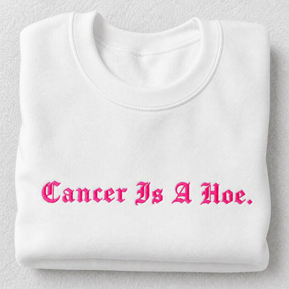 Personalized Sassy Pink Ribbon Quote Embroidered Unisex Crewneck Sweatshirt, Awareness Gift