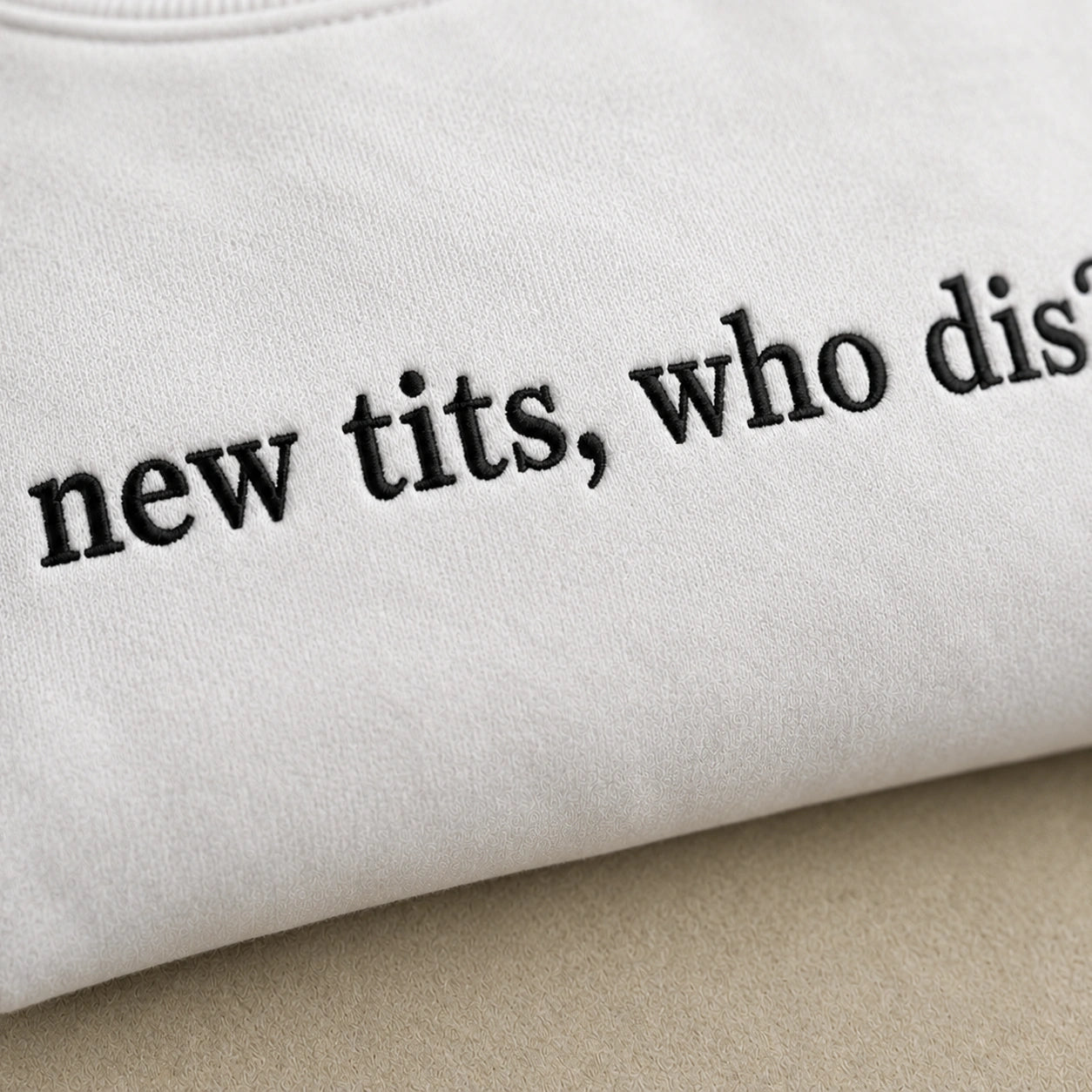 Who Dis? Embroidered Unisex Crewneck Sweatshirt, Pink Ribbon Awareness Gift