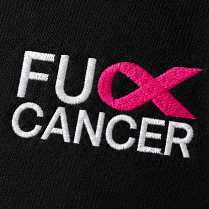 Personalized Bold Pink Ribbon Embroidered Unisex Crewneck Sweatshirt, Awareness Gift