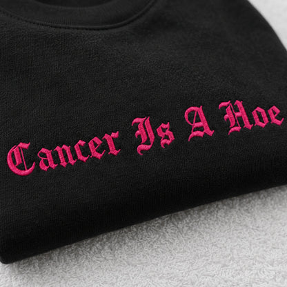 Personalized Sassy Pink Ribbon Quote Embroidered Unisex Crewneck Sweatshirt, Awareness Gift