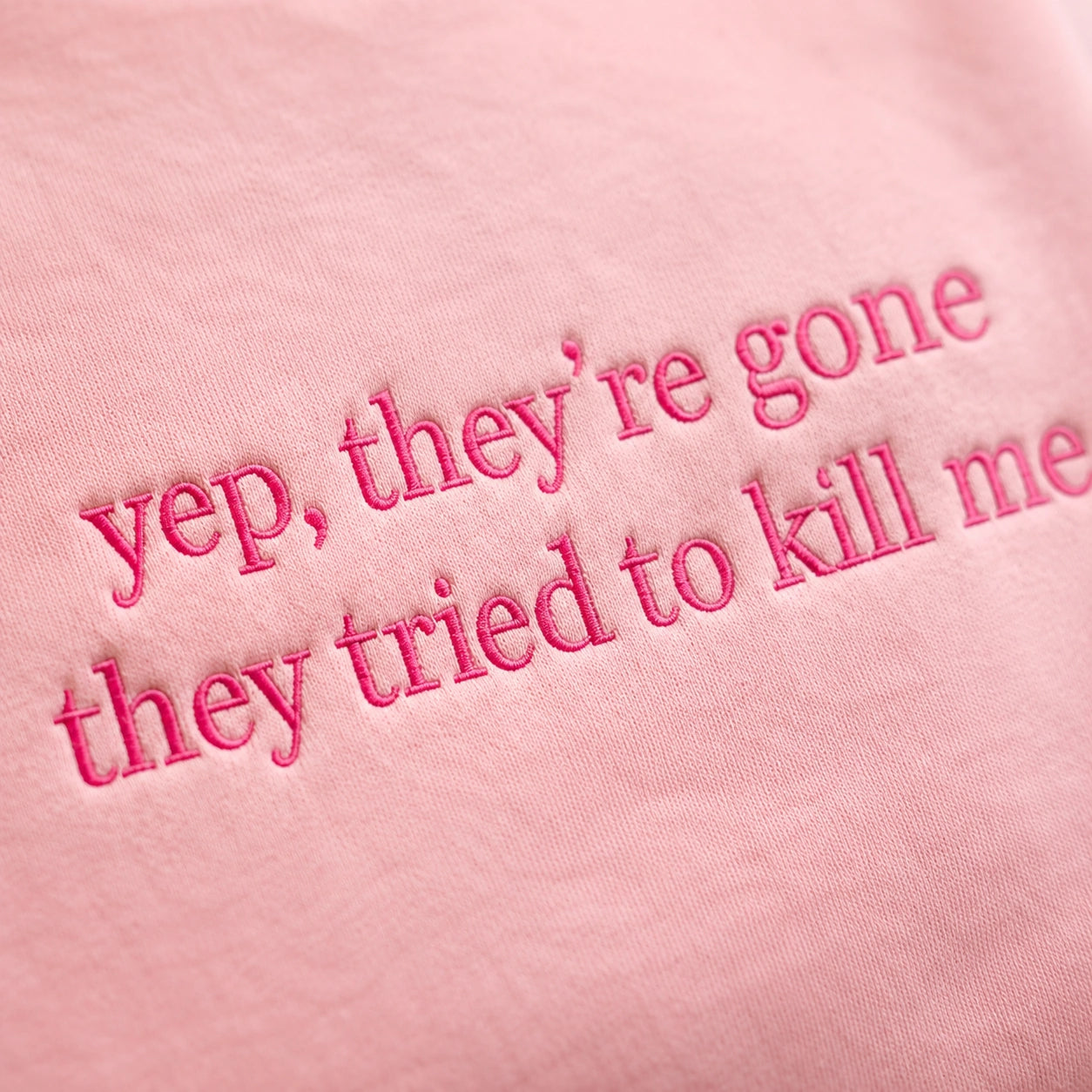 Personalized Yep They’re Gone Pink Ribbon Embroidered Unisex Crewneck Sweatshirt, Awareness Gift